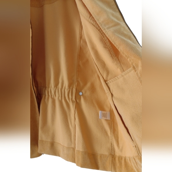 Christopher & banks petite medium m/p sunflower yellow zip corduroy jack… - Picture 9 of 11